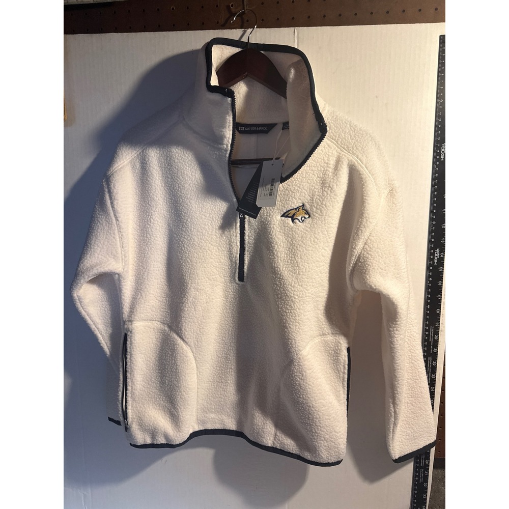 Cutter & Buck Montana St Bobcats Mens Cascade Sherpa Fleece 1/4 Zip Pullover